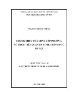 CHỨNG THỰC CỦA UBND CẤP PHƯỜNG, TỪ THỰC TIỄN QUẬN BA ĐÌNH, THÀNH PHỐ HÀ NỘI