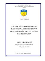Các yếu tố ảnh hưởng đến sự hài lòng của sinh viên đối với chất lượng đào tạo 