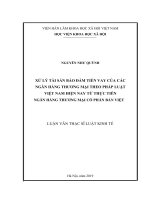 XỬ lý tài sản bảo đảm TIỀN VAY của các NGÂN HÀNG THƯƠNG mại THEO PHÁP LUẬT VIỆT NAM HIỆN NAY từ THỰC TIỄN NGÂN HÀNG THƯƠNG mại cổ PHẦN bản VIỆT 