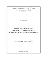 Kê biên, bán đấu giá tài sản theo pháp luật thi hành án dân sự từ thực tiễn quận 10, thành phố hồ chí minh 