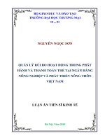 Quản lý rủi ro hoạt động trong phát hành và thanh toán thẻ tại Ngân hàng Nông nghiệp và Phát triển Nông thôn Việt Nam