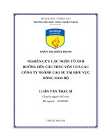 Nghiên cứu các nhân tố ảnh hưởng đến cấu trúc vốn của các công ty ngành cao su 