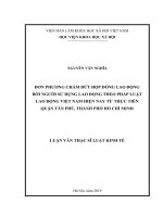 ĐƠN PHƯƠNG CHẤM DỨT HỢP ĐỒNG LAO ĐỘNG BỞI NGƯỜI SỬ DỤNG LAO ĐỘNG THEO PHÁP LUẬT LAO ĐỘNG VIỆT NAM HIỆN NAY TỪ THỰC TIỄN QUẬN TÂN PHÚ, THÀNH PHỐ HỒ CHÍ MINH