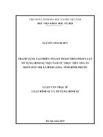 TRANH TỤNG TẠI PHIÊN TÒA SƠ THẨM THEO PHÁP LUẬT TỐ TỤNG HÌNH SỰ VIỆT NAM TỪ THỰC TIỄN TÒA ÁN NHÂN DÂN THỊ XÃ BÌNH LONG, TỈNH BÌNH PHƯỚC