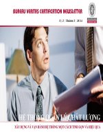 BUREAU VERITAS CERTIFICATION NEWSLETTER hệ THỐNG QUẢN lý CHẤT LƯỢNG xây DỰNG và vận HÀNH hệ THỐNG một CÁCH TINH gọn và HIỆU QUẢ 
