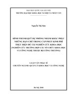 HÌNH THÀNH QUỸ DỰ PHÒNG NHẰM KHẮC PHỤC NHỮNG HẠN CHẾ TRONG CẤP PHÁT KINH PHÍ THỰC HIỆN ĐỀ TÀI NGHIÊN CỨU KHOA HỌC (NGHIÊN CỨU TRƯỜNG HỢP CÁC TỔ CHỨC KHOA HỌC VÀ CÔNG NGHỆ THUỘC BỘ CÔNG THƯƠNG) 