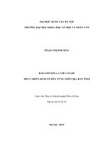 Báo chí sơn la với vấn đề phát triển kinh tế bền vững trên địa bàn tỉnh 