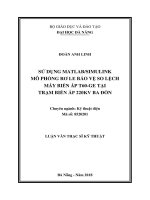 Sử dụng Matlab Simulink mô phỏng rơ le bảo vệ so lệch máy biến áp T60-GE tại trạm biến áp 220kV Ba Đồn