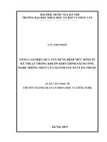 NÂNG CAO HIỆU QUẢ XÂY DỰNG ĐỊNH MỨC KINH TẾ KỸ THUẬT TRONG KHUÔN KHỔ CHÍNH SÁCH CÔNG NGHỆ THỐNG NHẤT CỦA NGÀNH SẢN XUẤT DA THUỘC 