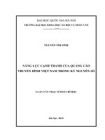 Năng lực cạnh tranh của quảng cáo truyền hình việt nam trong kỷ nguyên số 