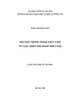 TRUYỆN TRINH THÁM VIỆT NAM  TỪ GÓC NHÌN THI PHÁP THỂ LOẠI