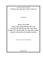 MẠNG LƯỚI XÃ HỘI  TRONG QUÁ TRÌNH TÌM KIẾM VIỆC LÀM  CỦA SINH VIÊN TRƯỜNG ĐẠI HỌC CÔNG ĐOÀN (NGHIÊN CỨU TRƯỜNG HỢP CỰU SINH VIÊN TRƯỜNG ĐẠI HỌC CÔNG ĐOÀN TỐT NGHIỆP NĂM 2015)