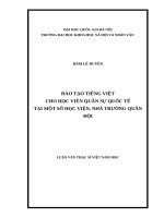 Đào tạo tiếng việt cho học viên quân sự quốc tế tại một số học viện, nhà trường quân đội”  