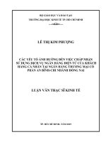Các yếu tố ảnh hưởng đến việc chấp nhận sử dụng dịch vụ ngân hàng điện tử của khách hàng cá nhân tại ngân hàng thương mại cổ phần an bình chi nhánh đồng nai 