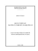 Quản lý nhân lực tại công ty TNHH MTV 19 5, bộ công an (luận văn thạc sỹ quản trị quản lý) 