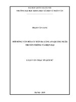 ĐỜI SỐNG VĂN HÓA CƯ DÂN BA LÀNG AN (QUẢNG NGÃI) TRUYỀN THỐNG VÀ HIỆN ĐẠI