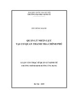 Quản lý nhân lực tại cơ quan thanh tra chính phủ )luận văn ths  quản trị  quản lý) 