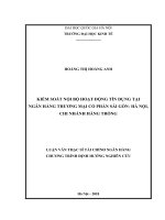 Kiểm soát nội bộ hoạt động tín dụng tại ngân hàng thương mại cổ phần sài gòn   hà nội, chi nhánh hàng trống (luận văn thạc sỹ tài chính ngân hàng bảo hiểm) 