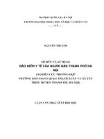 SỞ HỮU VÀ SỬ DỤNG BẢO HIỂM Y TẾ CỦA NGƯỜI DÂN THÀNH PHỐ HÀ NỘI (NGHIÊN CỨU TRƯỜNG HỢP  PHƯỜNG KIM GIANG QUẬN THANH XUÂN VÀ XÃ TÂN TRIỀU HUYỆN THANH TRÌ, HÀ NỘI)