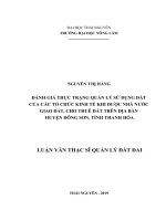 Đánh giá thực trạng quản lý sử dụng đất của các tổ chức kinh tế khi được nhà nước giao đất, cho thuê đất trên địa bàn huyện đông sơn, tỉnh thanh hóa 