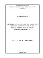 PHÁT HUY VAI TRÒ CỦA NHÂN DÂN TRONG VIỆC THỰC HIỆN CHÍNH SÁCH KINH TẾ BIỂN Ở HUYỆN TĨNH GIA, TỈNH THANH HÓA TRONG GIAI ĐOẠN HIỆN NAY