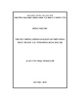 TRUYỀN THÔNG CHÍNH SÁCH DÂN SỐ TRÊN SÓNG PHÁT THANH  CÁC TỈNH ĐỒNG BẰNG BẮC BỘ 