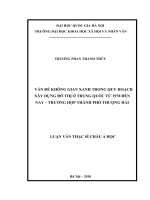 Vấn đề không gian xanh trong quy hoạch xây dựng đô thị ở trung quốc từ 1978 đến nay – trường hợp  