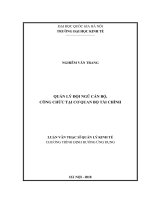 Quản lý đội ngũ cán bộ, công chức tại cơ quan bộ tài chính (luận văn thạc sỹ quản trị quản lý) 