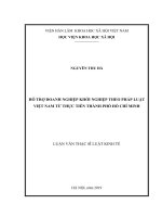 HỖ TRỢ DOANH NGHIỆP KHỞI NGHIỆP THEO PHÁP LUẬT VIỆT NAM TỪ THỰC TIỄN THÀNH PHỐ HỒ CHÍ MINH