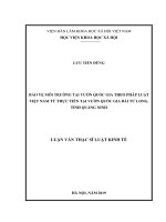 Luận văn bảo vệ môi trường tại vườn quốc gia theo pháp luật việt nam từ thực tiễn tại vườn quốc gia bái tử long, tỉnh quảng ninh 