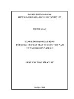 ĐẢNG LÃNH ĐẠO HOẠT ĐỘNG  ĐỐI NGOẠI CỦA MẶT TRẬN TỔ QUỐC VIỆT NAM  TỪ NĂM 2001 ĐẾN NĂM 2015