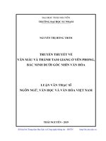 Truyền thuyết về vân mẫu và thánh tam giang ở yên phong, bắc ninh dưới góc nhìn văn hóa 