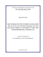 THỰC HÀNH QUYỀN CÔNG TỐ TRONG GIAI ĐOẠN ĐIỀU TRA VỤ ÁN CỐ Ý GÂY THƯƠNG TÍCH HOẶC GÂY TỔN HẠI CHO SỨC KHỎE CỦA NGƯỜI KHÁC TỪ THỰC TIỄN THÀNH PHỐ BIÊN HÒA, TỈNH ĐỒNG NAI