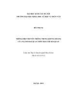 THÔNG ĐIỆP TRUYỀN THÔNG TRONG KHỦNG HOẢNG  CỦA NGÀNH HẢI QUAN TRÊN BÁO CHÍ HẢI QUAN