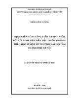ĐỊNH KIẾN CỦA GIẢNG VIÊN VÀ SINH VIÊN ĐỐI VỚI SINH VIÊN DÂN TỘC THIỂU SỐ ĐANG THEO HỌC Ở MỘT SỐ TRƯỜNG ĐẠI HỌC TẠI THÀNH PHỐ HÀ NỘI