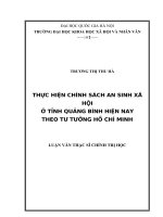 Thực hiện chính sách an sinh xã hội ở tỉnh quảng bình hiện nay theo tư tưởng hồ chí minh 