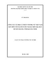 Công tác xã hội cá nhân với phụ nữ việt nam kết hôn với người nước ngoài trên địa bàn huyện hải hà, tỉnh quảng ninh 