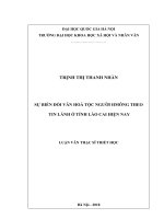 SỰ BIẾN ĐỔI VĂN HOÁ TỘC NGƯỜI HMÔNG THEO  TIN LÀNH Ở TỈNH LÀO CAI HIỆN NAY