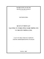 Quản lý nhân lực tại công ty TNHH công nghệ thông tin và truyền thông gtel (luận văn thạc sỹ quản trị quản lý) 