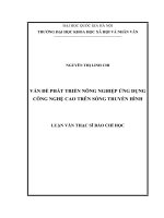 VẤN ĐỀ PHÁT TRIỂN NÔNG NGHIỆP ỨNG DỤNG CÔNG NGHỆ CAO TRÊN SÓNG TRUYỀN HÌNH