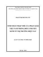 TINH THẦN NHẬP THẾ CỦA PHẬT GIÁO VIỆT NAM TRONG BỐI CẢNH NỀN KINH TẾ THỊ TRƯỜNG HIỆN NAY