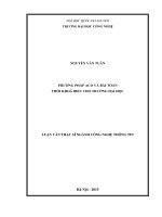 Phương pháp ACO và bài toán thời khoá biểu cho trường đại học 