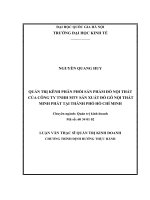 Quản trị kênh phân phối sản phẩm đồ nội thất của công ty TNHH MTV sản xuất đồ gỗ nội thất minh phát tại thành phố hồ chí minh 