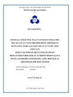 Đánh giá ảnh hưởng tỉ lệ tuần hoàn nitrat đến hiệu quả xử lỷ ni tơ, photpho đồng thời khi áp dụng công nghệ AAO  BAF cho xử lỷ nước thải thủy sản