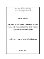 Thu hút đầu tư trực tiếp nước ngoài tại hà nội trong bối cảnh hình thành cộng đồng kinh tế ASEAN 