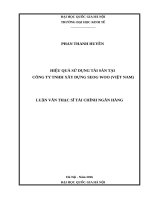 Hiệu quả sử dụng tài sản tại công ty TNHH xây dựng seogwoo (việt nam) 