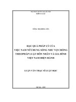 Hậu quả pháp lý của việc nam nữ chung sống như vợ chồng theo pháp luật hôn nhân và gia đình việt nam hiện hành 