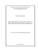 Thực hiện chính sách thu hút vốn đầu tư trực tiếp nước ngoài (ĐTNN) ở việt nam hiện nay 