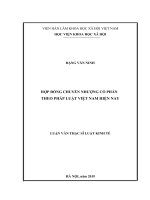 Hợp đồng chuyển nhượng cổ phần theo pháp luật việt nam hiện nay 