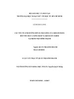 Luận văn MBA: Các yếu tố ảnh hưởng đến sự hài lòng của khách hàng với dịch vụ sức khỏe 